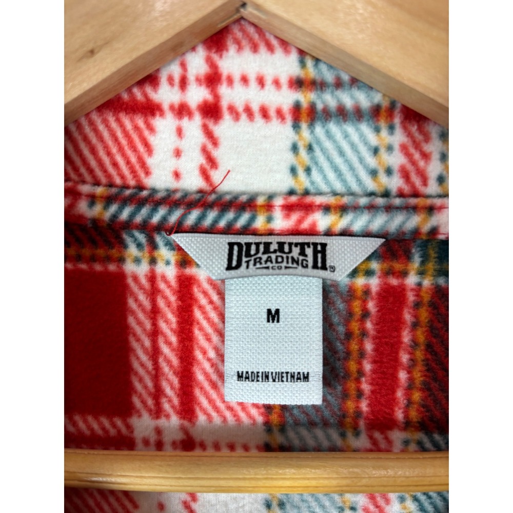 Duluth Trading Co Womens Red Plaid Fleece Snap Neck Pullover Jacket M 20099013 - Picture 2 of 9